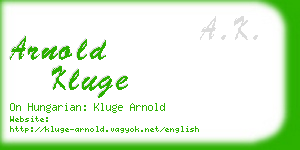 arnold kluge business card